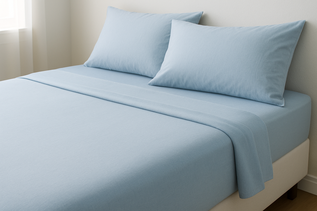 light blue queen size bed sheets