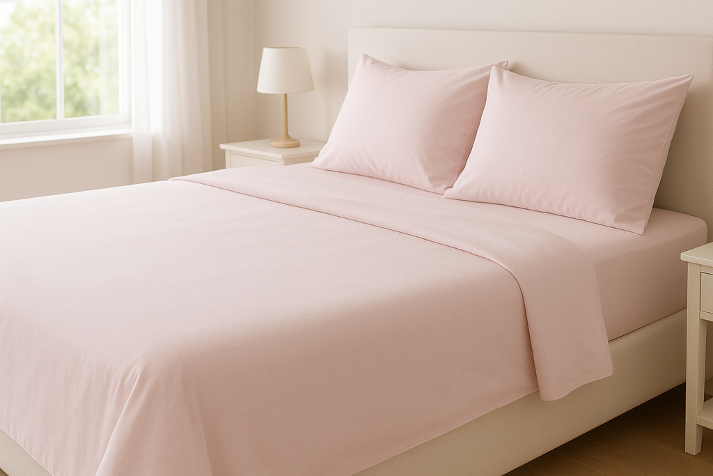 light pink king size bed sheets