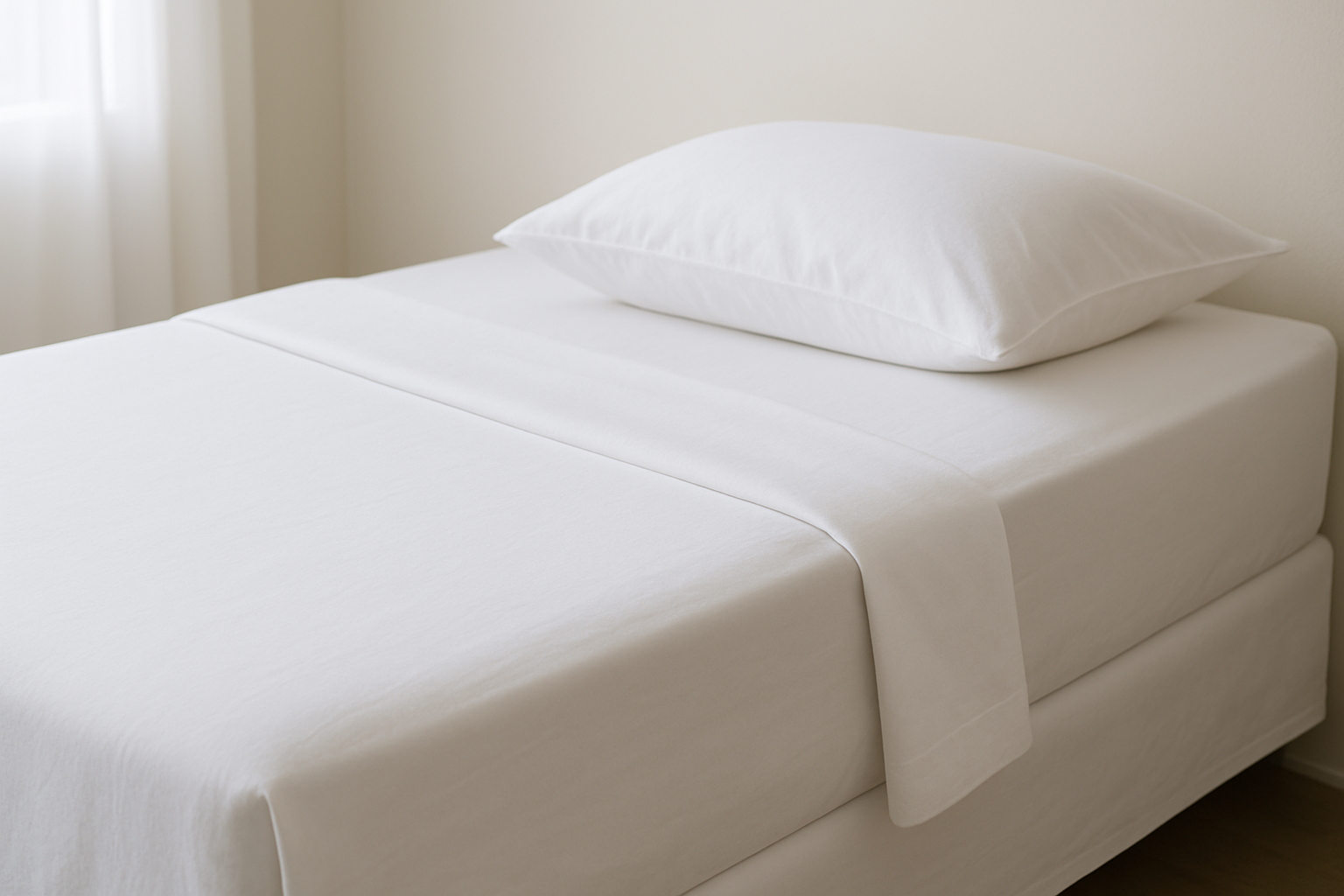 single size white bed sheets